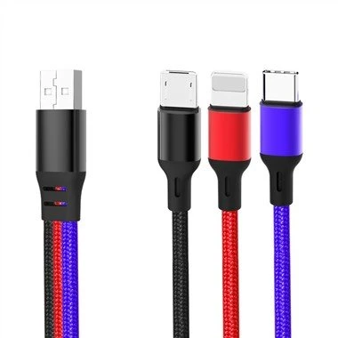 3 na 1 Pleciony kabel danych 1,2 m